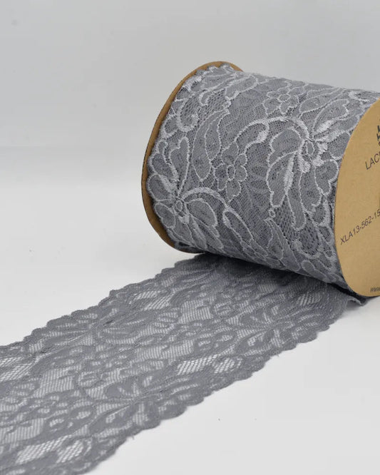 Elastic lace - 15 cm - grey