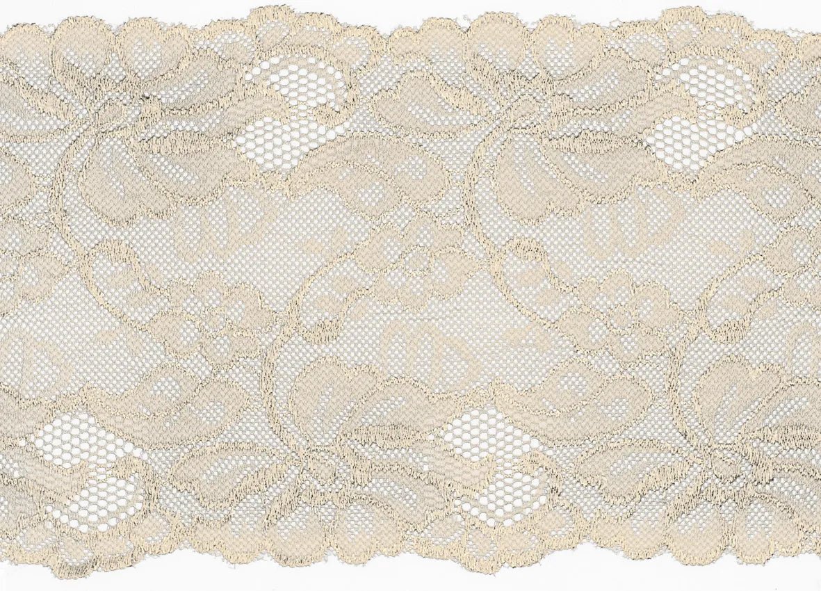 Elastīgā mežģīne - 15 cm - piena balta