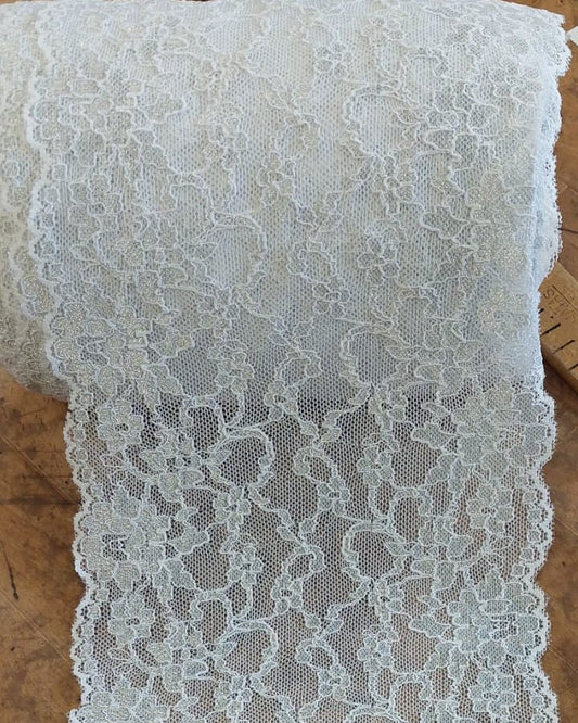 Elastic lace 17 cm - white, available at Šarlotes audumi