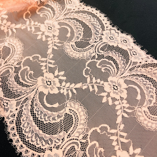 Image with Elastic lace 25 cm - salmon pink – available at Charlotte's Fabrics