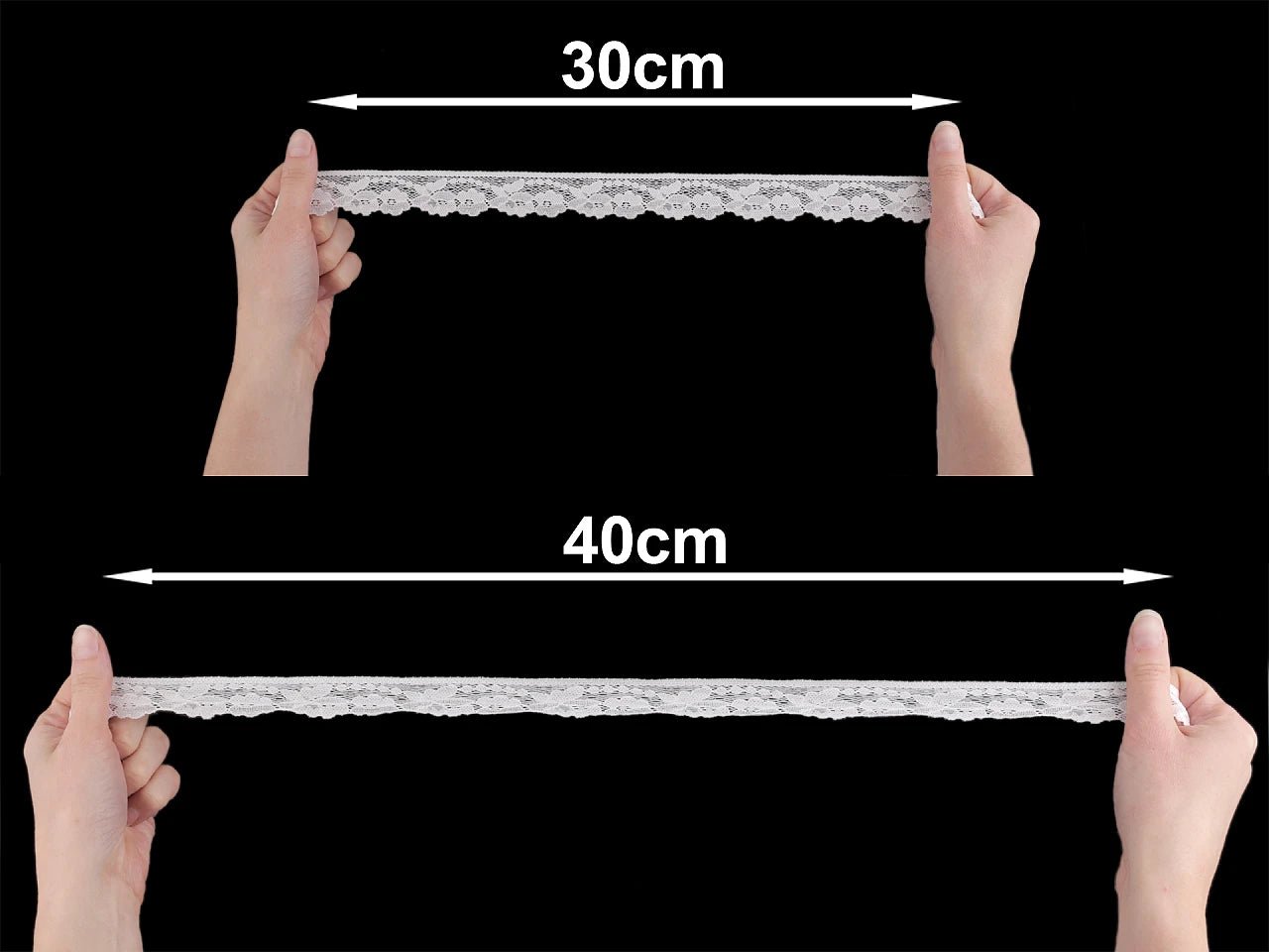 Image avec dentelle élastique 2,8 cm - blanc chaud – disponible chez Šarlotes audumi
