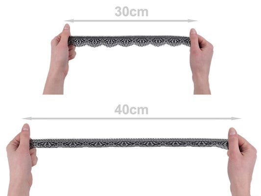 Image of Elastic lace 3 cm - black – available at Šarlotes audumi
