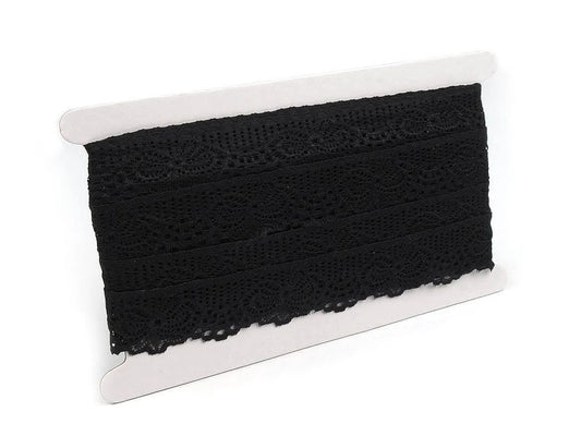 Image of elastic lace 3 cm - black – available at Šarlotes audumi