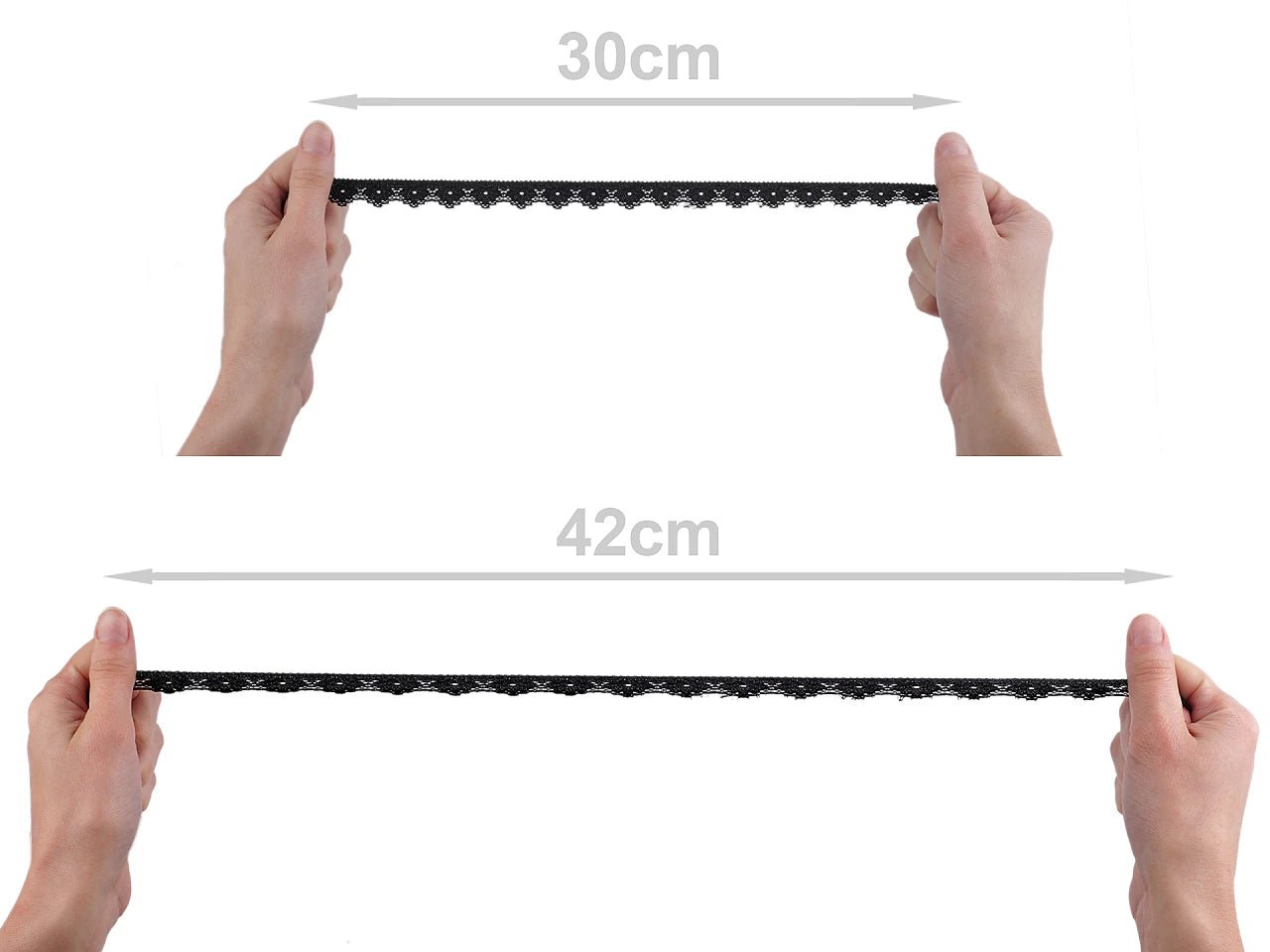 Dentelle élastique en polyamide - 1,5 cm blanc chaud