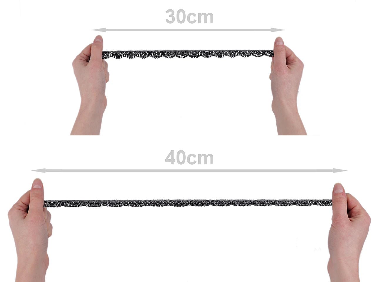 Dentelle élastique en polyamide - 1,6 cm blanche