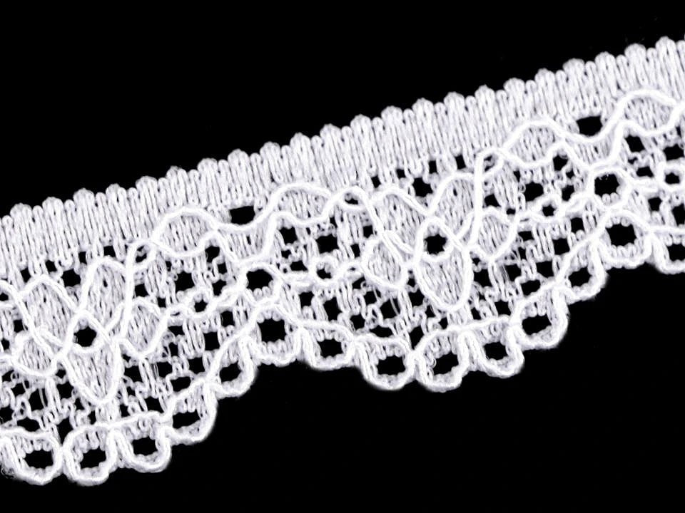 Dentelle élastique en polyamide - 1,6 cm blanche
