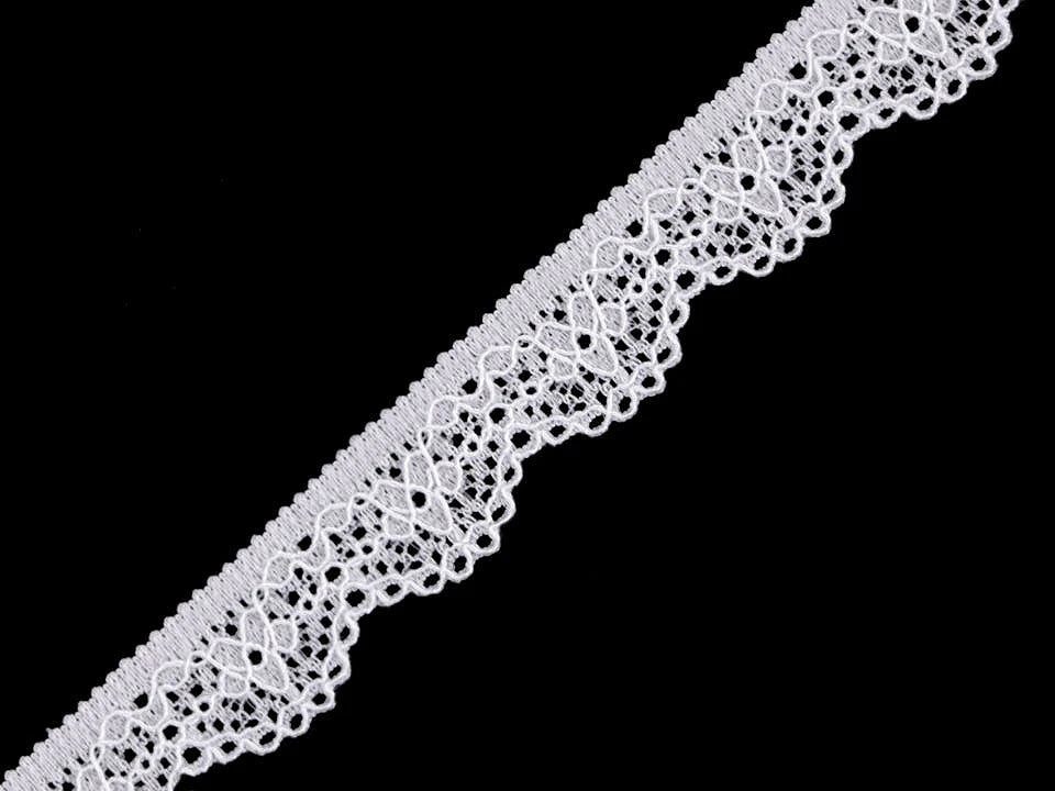 Dentelle élastique en polyamide - 1,6 cm blanche