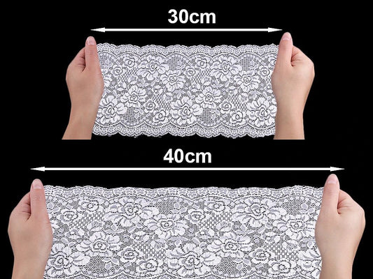 alt
Image of elastic polyester lace - 18 cm dark red – available at Šarlotes audumi