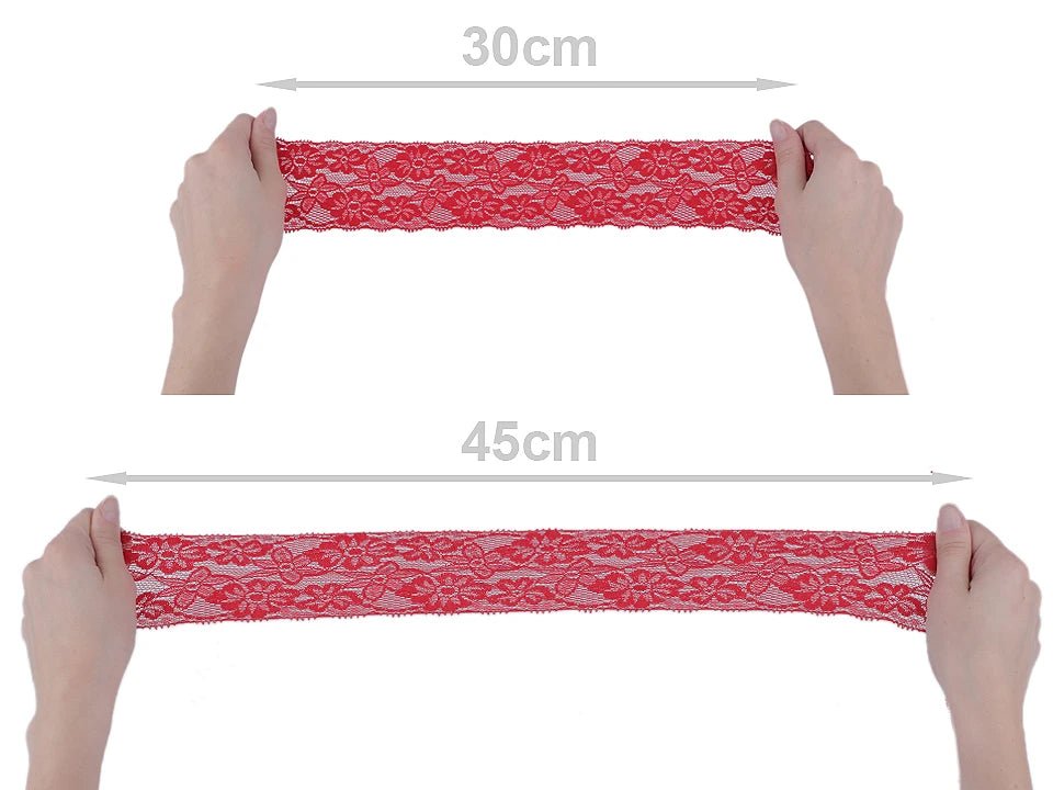 Dentelle élastique en polyester - 6 cm blanche