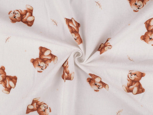 Image with flannel teddy bears 180 g/m² – available at Šarlotes audumi