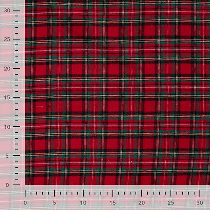 Attēls ar Flanelis - sarkans rūtains 135 g/m² – pieejams Šarlotes audumi