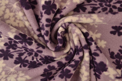 Kuva: fleecekangas puukuviolla – violetti/beige – saatavilla verkossa Šarlotes audumi