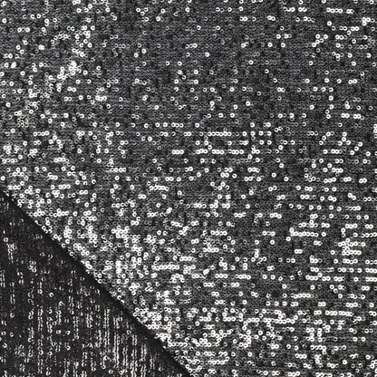 Tissu à paillettes - noir argent 285 g/m² – disponible chez Šarlotes audumi