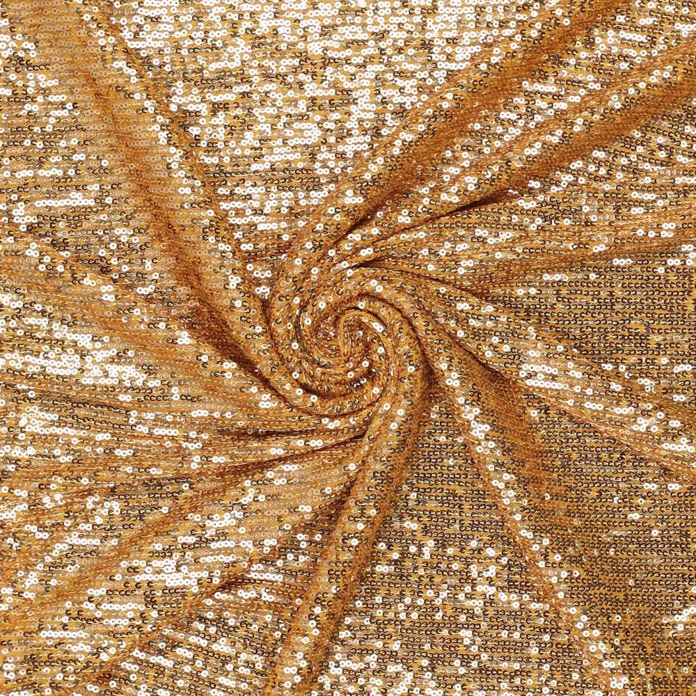 Image de tissu à paillettes - doré 285 g/m² – disponible chez Šarlotes audumi