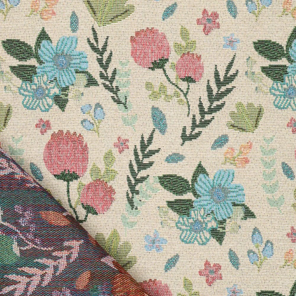 Image avec tissu gobelin - fleurs claires 240 g/m² – disponible chez Šarlotes audumi