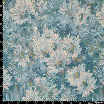 Gobelēns - zilie dārza ziedi 260 g/m²