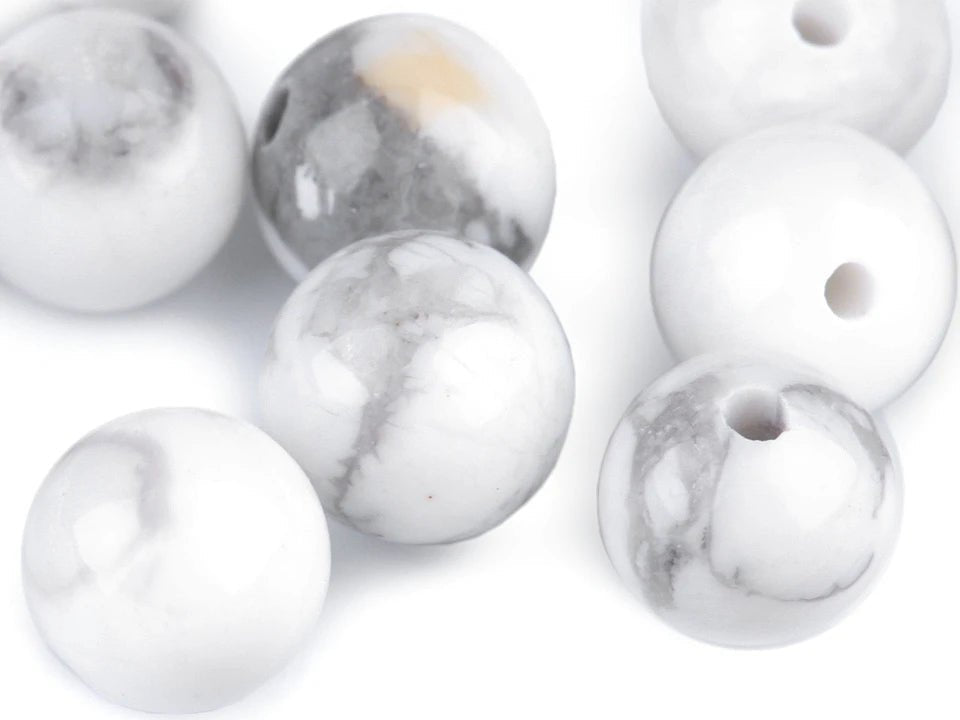Perles en howlite | Ø6 mm | 10 pièces