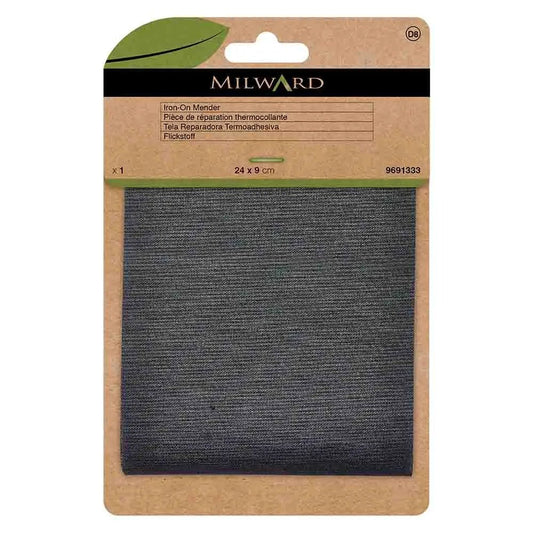 Ielāps apģērbam uzgludināmais Milward 24x9cm - tumši pelēka