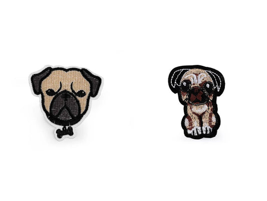 Attēls ar Ielāps uzgludināms suņi | ~ 4,5 x 6 cm |dažādi toņi – pieejams Šarlotes audumi