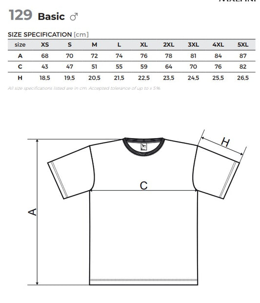 T-krekls Malfini 100% kokvilna 160 g/m²-balts