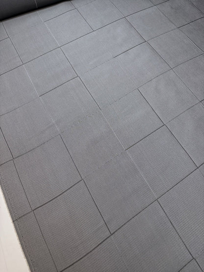 Image of Italian viscose and silk fabric in a gray check pattern – available online at Charlotte's Fabrics