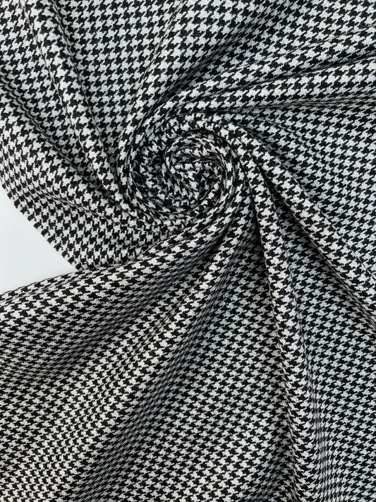 Image of Italian wool tweed in black and white – available online at Charlotte's Fabrics