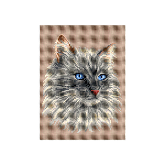 Kuva kirjotusta kanavasta, jossa on painettu kuvio – kissa, 18 × 24 cm – saatavilla verkossa Šarlotes audumi