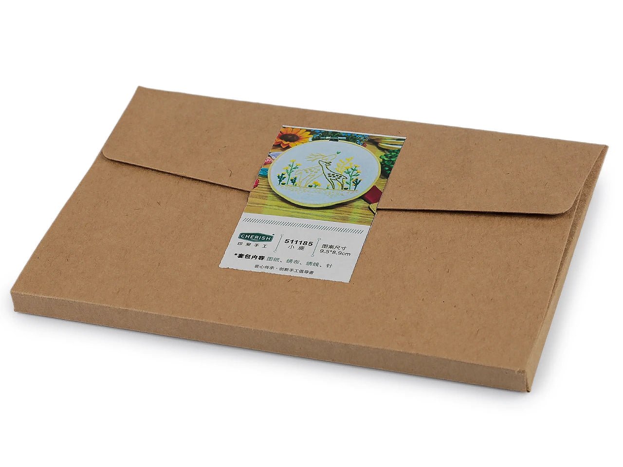 Image with embroidery kit with pre-printed motif|various designs – available at Šarlotes audumi