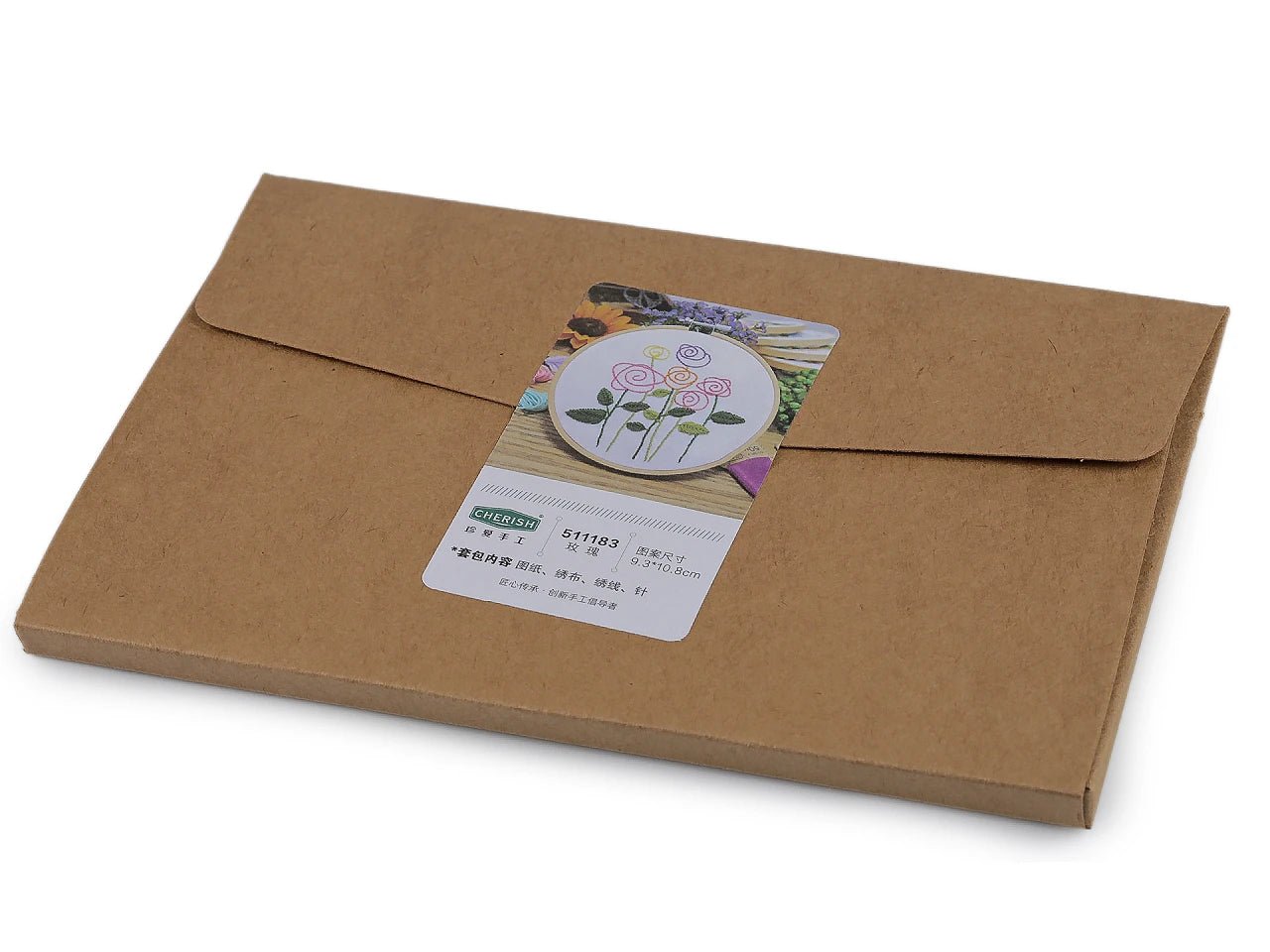 Image of embroidery kit with pre-printed motif|various designs – available at Šarlotes audumi