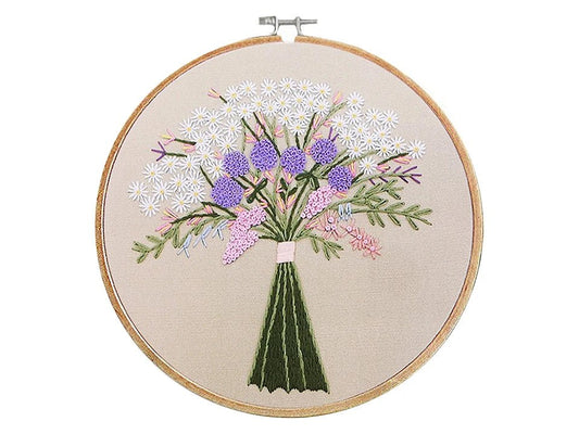 Image of an embroidery kit - flower bouquet – available at Charlotte's Fabrics