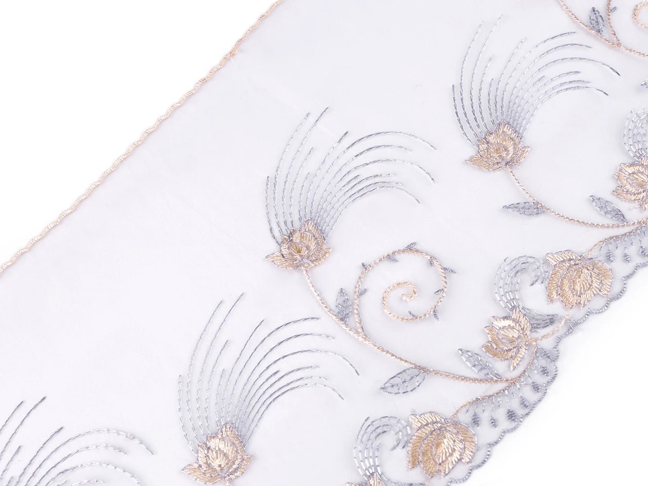 Dentelle brodée - 20 cm blanche