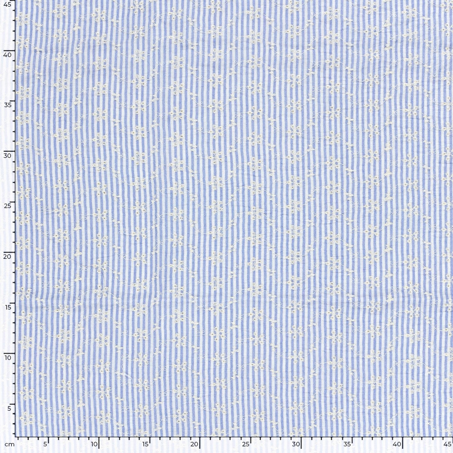 Image de tissu en coton brodé - motif floral blanc avec des lignes 180 g/m² – disponible chez Šarlotes audumi