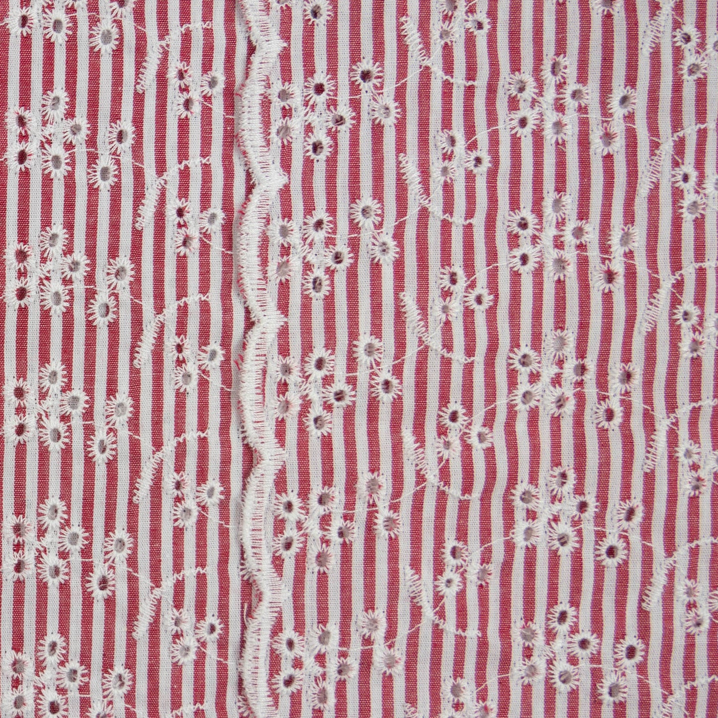 Image avec tissu en coton brodé - motif floral à rayures 120 g/m² – disponible chez Šarlotes audumi
