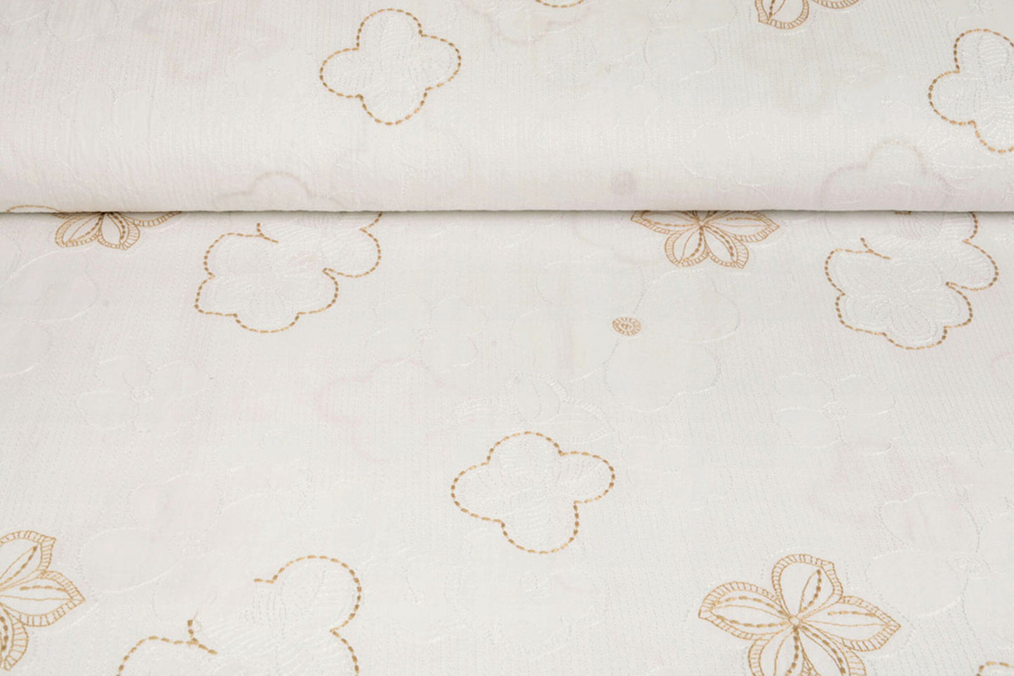 Tissu en coton brodé - fleurs 110 g/m²