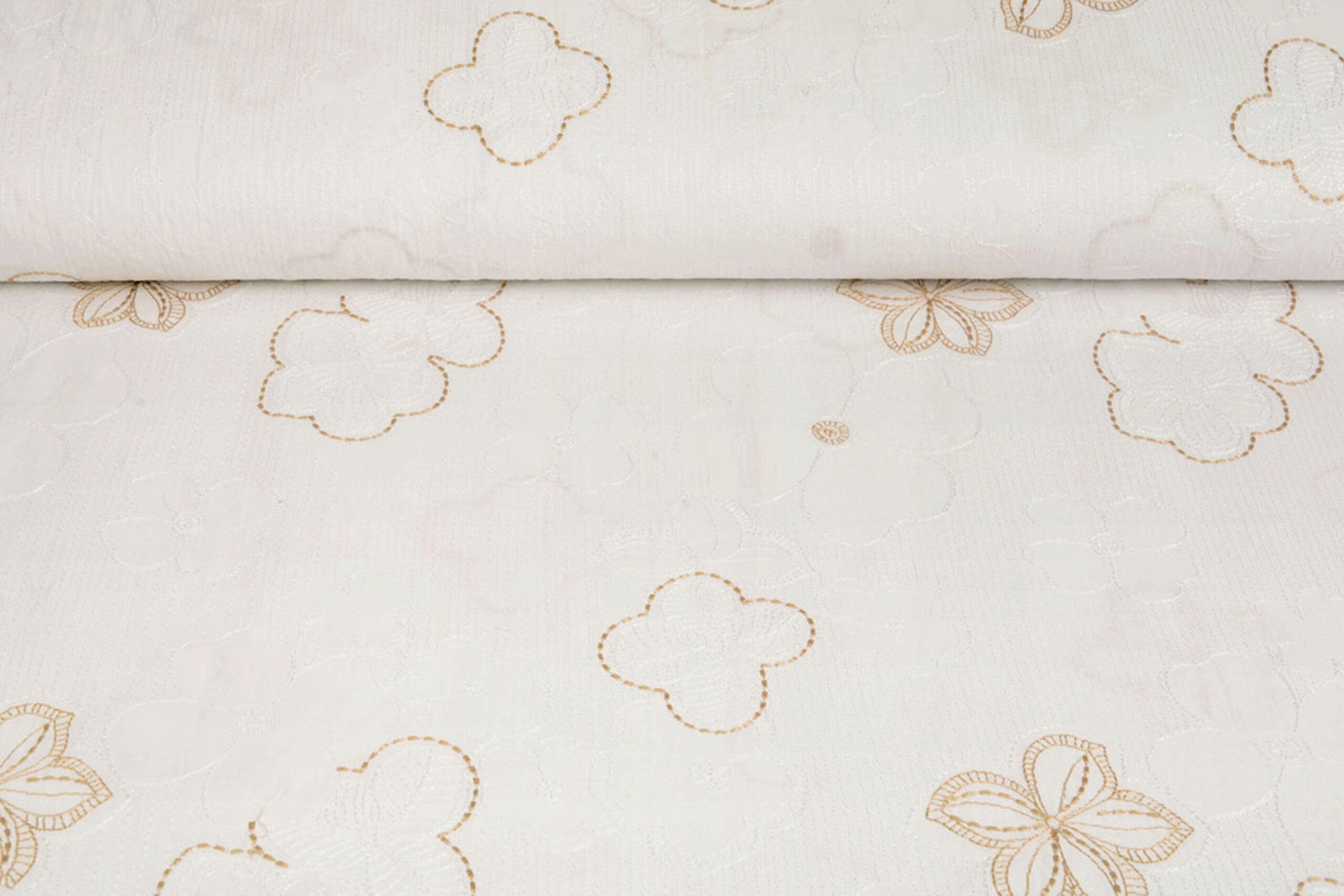 Tissu en coton brodé - fleurs 110 g/m²