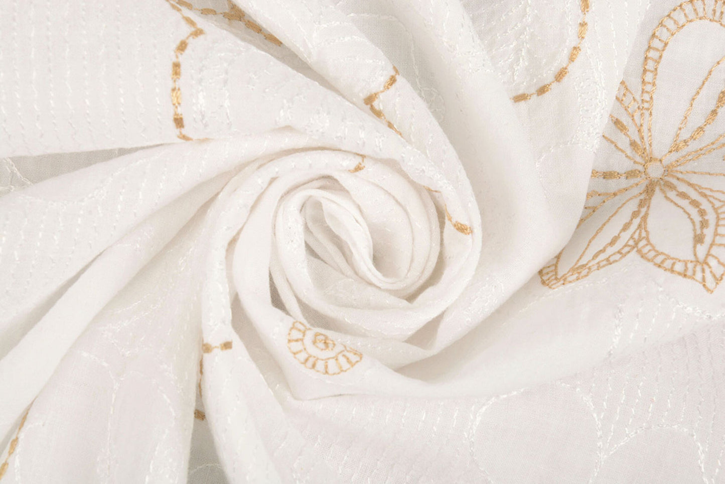 Tissu en coton brodé - fleurs 110 g/m²