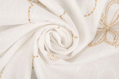 Tissu en coton brodé - fleurs 110 g/m²