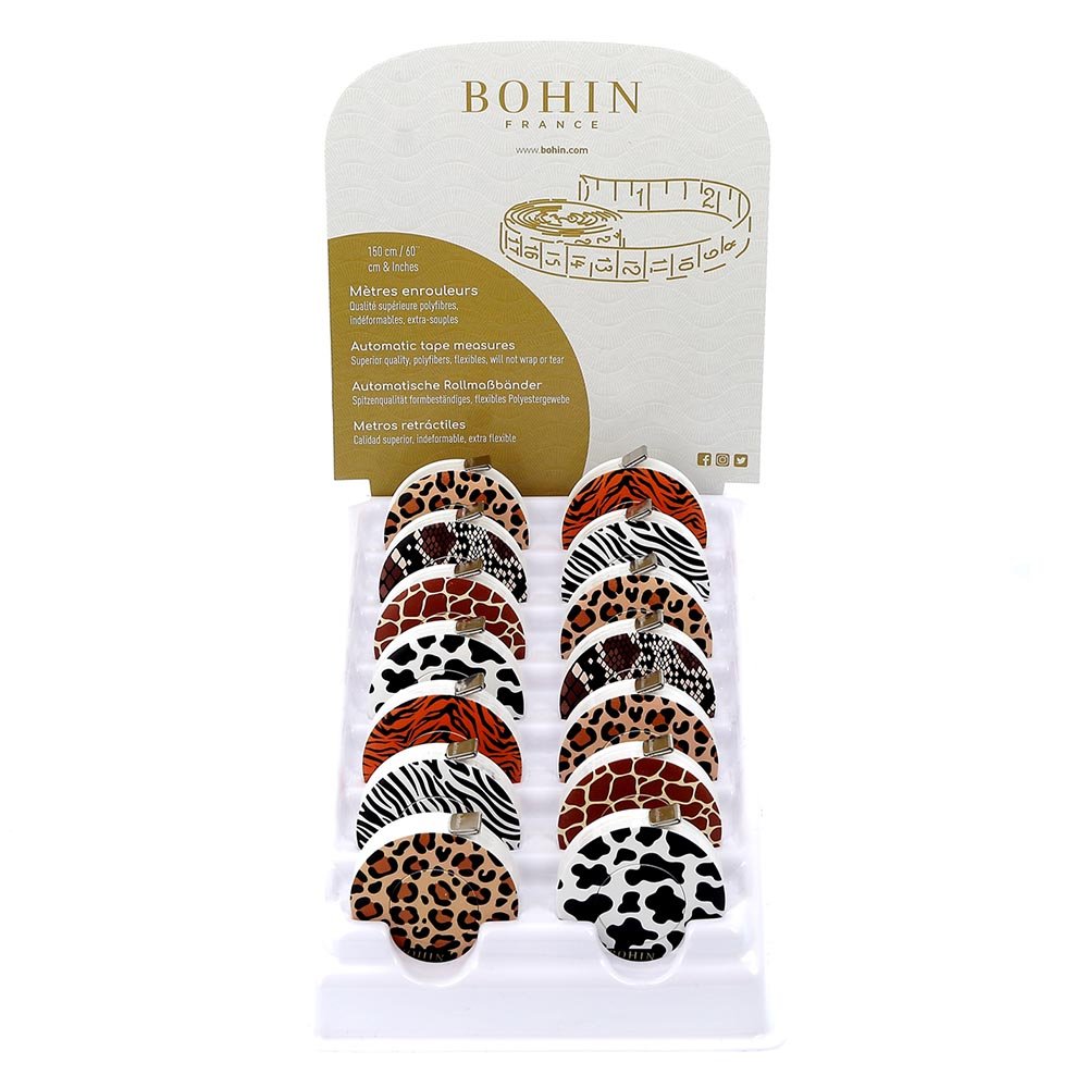 Mètre ruban rétractable Bohin Safari 1.5 m - motif peau de serpent