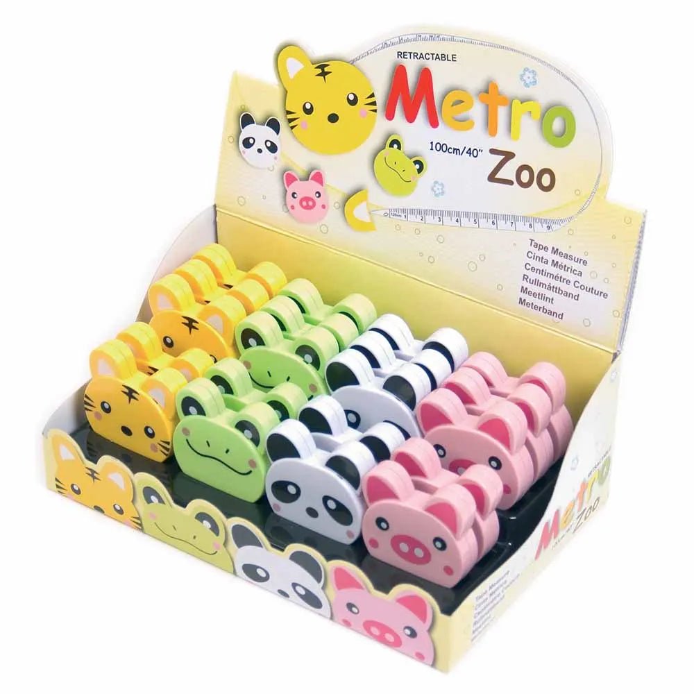 Image of a retractable tape measure with animals – available at Šarlotes audumi