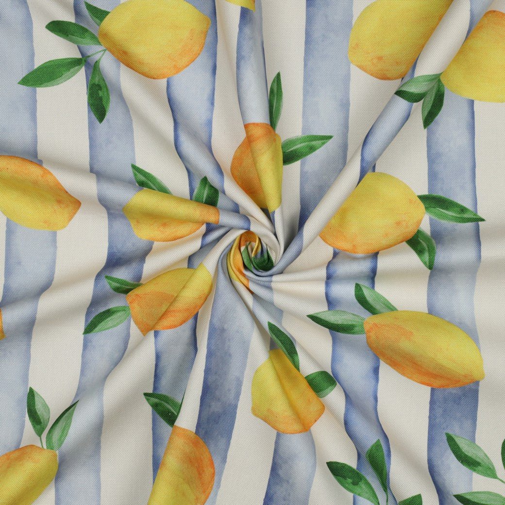 Image avec tissu canvas - citrons 210 g/m² – disponible chez Šarlotes audumi