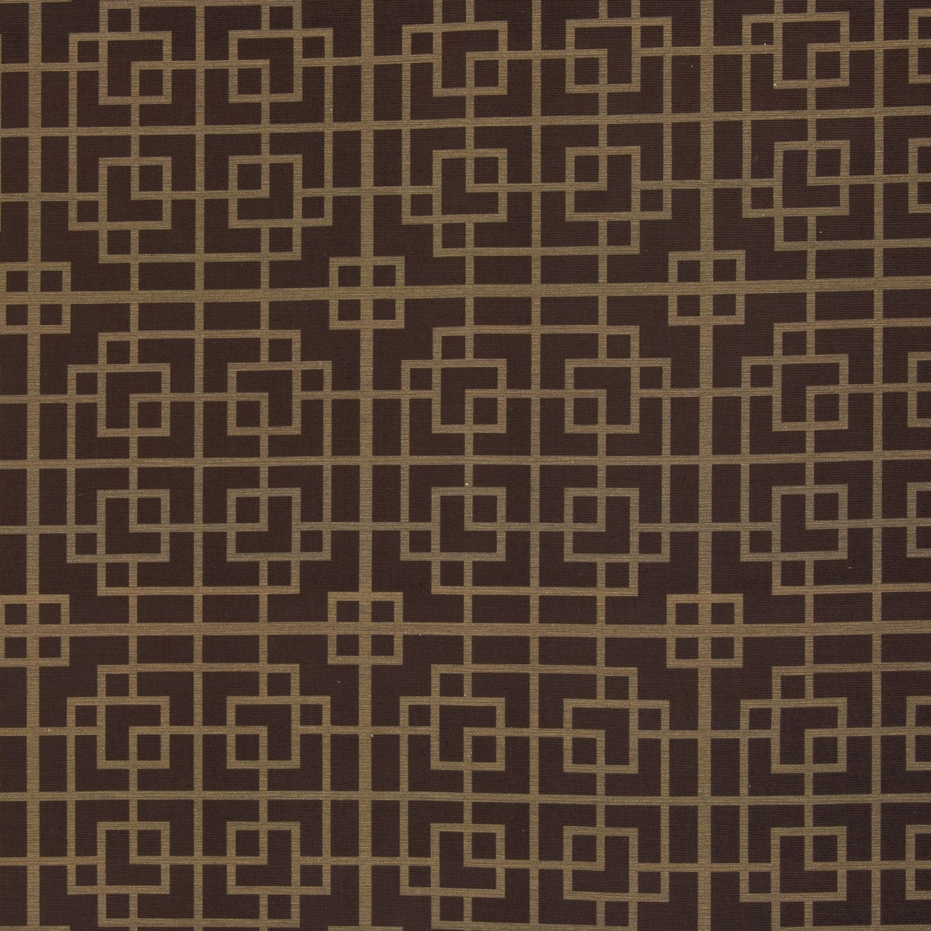 Tissu en toile - motif géométrique sur fond marron 220 g/m²