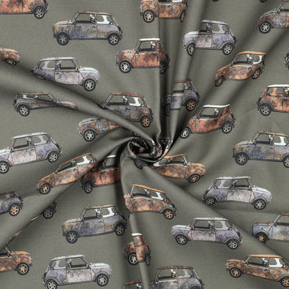 Attēls ar Kanvas audums - retro auto 225 g/m² – pieejams Šarlotes audumi