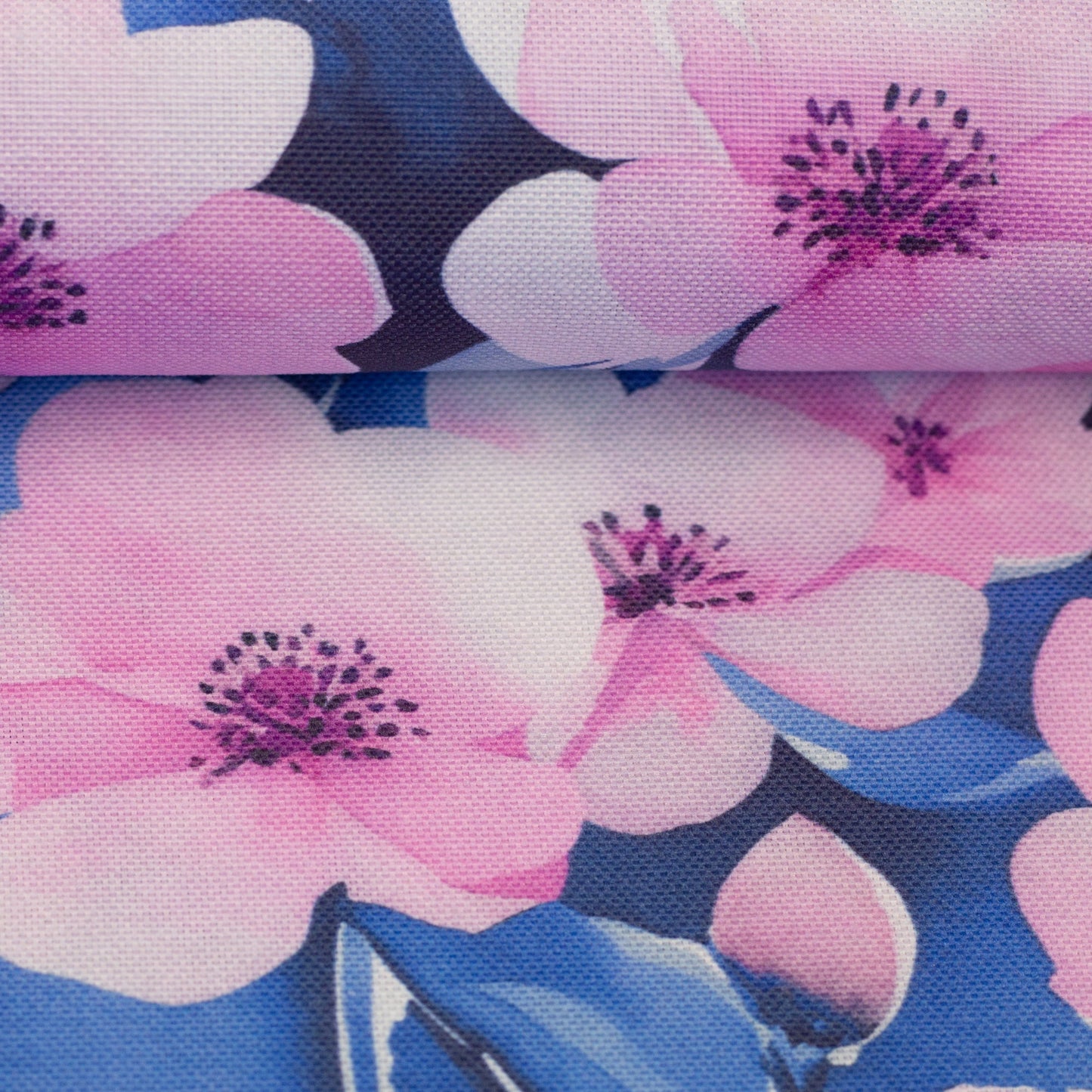 Toile à fleurs roses 200 g/m²