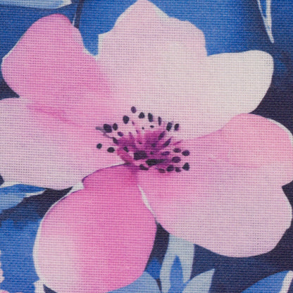 Tissu en toile - fleurs roses 200 g/m²