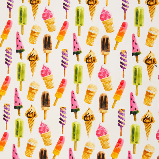 Image of canvas fabric - ice creams 200 g/m² – available at Šarlotes audumi