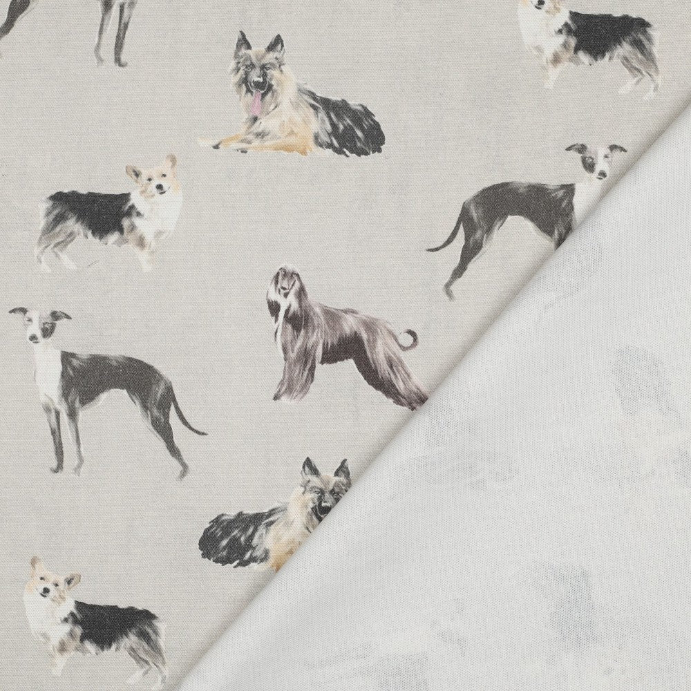 Tissu canvas - chiens 225 g/m²