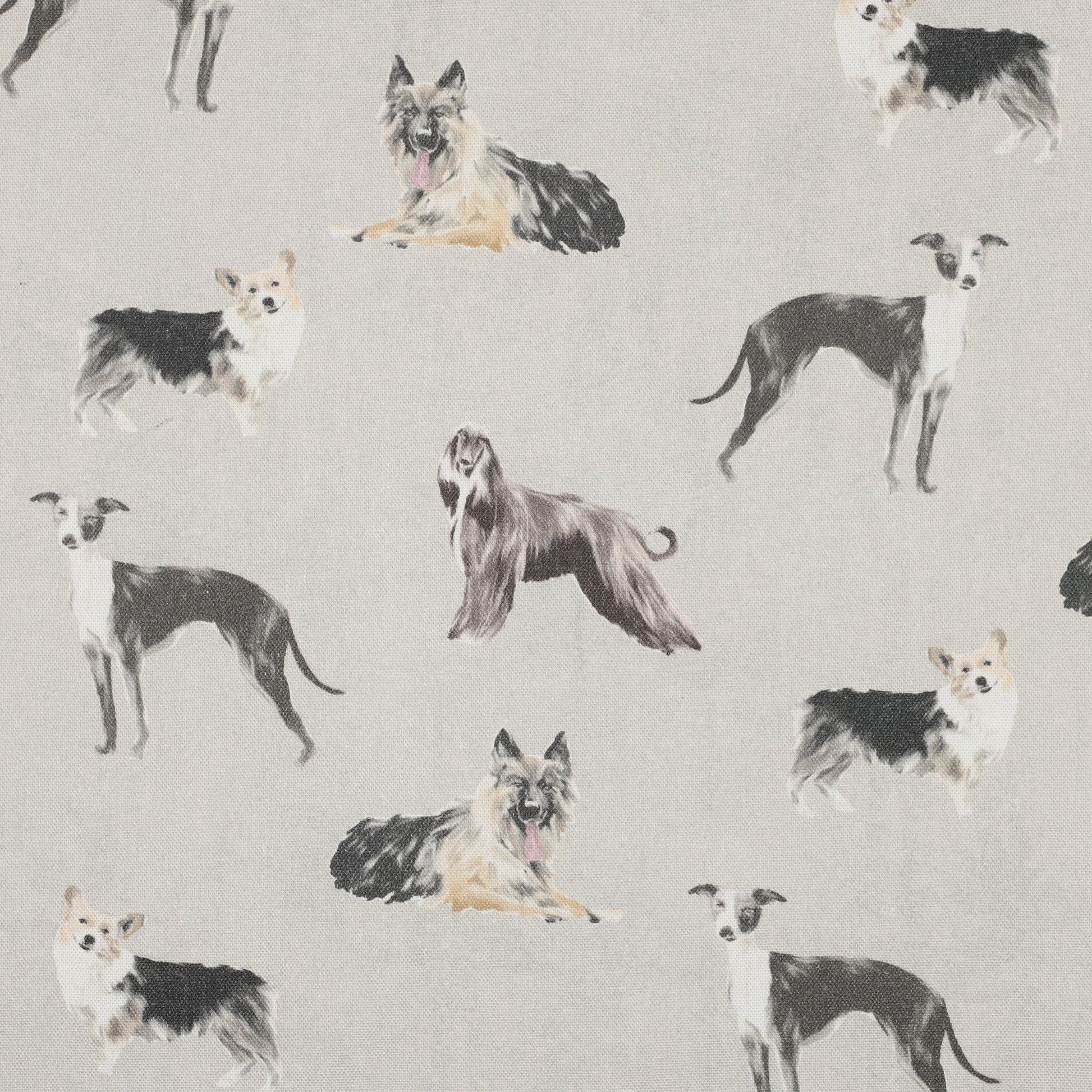 Tissu canevas - chiens 225 g/m²
