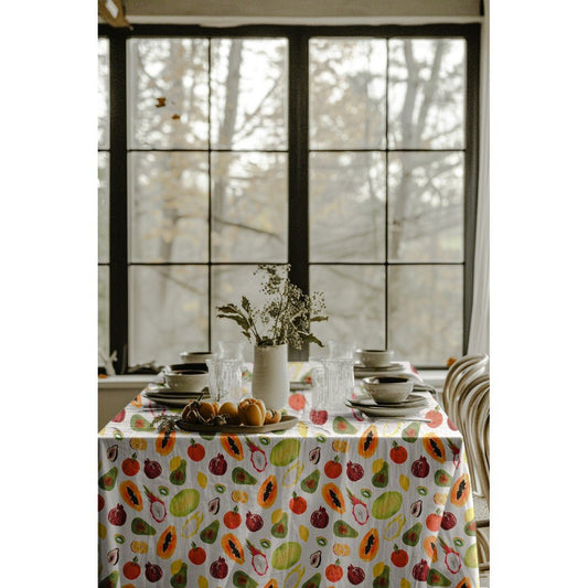 Image with canvas fabric - tropical fruits 220 g/m² – available at Charlotte fabrics