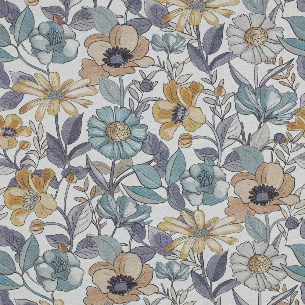 Toile à fleurs bleues 225 g/m²
