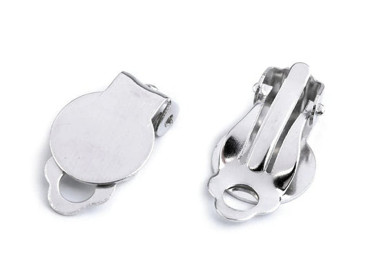 Earring clips 10×18 mm, platinum color, 10 pcs.